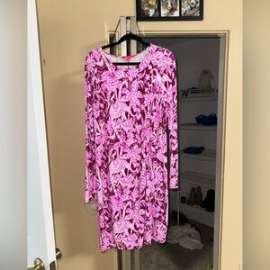 Lilly Pulitzer Lynn long sleeve dress pink XL 2023